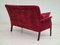 Danish Retro Sofa in Cherry-Red Velour, 1970s, Image 15