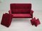 Danish Retro Sofa in Cherry-Red Velour, 1970s 9