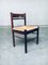 Mid-Century Modern Design Wengé & Paper Cord Dining Chair Set, 1960s, Set of 6 1