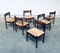 Mid-Century Modern Design Wengé & Paper Cord Dining Chair Set, 1960s, Set of 6, Image 19