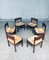 Mid-Century Modern Design Wengé & Paper Cord Dining Chair Set, 1960s, Set of 6 13