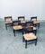 Mid-Century Modern Design Wengé & Paper Cord Dining Chair Set, 1960s, Set of 6, Image 15