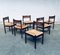 Mid-Century Modern Design Wengé & Paper Cord Dining Chair Set, 1960s, Set of 6 17