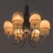 Space Age Italian Chandelier with Murano Glass Ombre Shades, 1970s 4