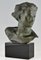 Georges Gori, Busto Art Déco dell'aviatore Jean Mermoz, 1930, bronzo, Immagine 5