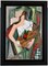 Petroff, Cubist Painting, Lady with Fruit Basket & Violin, Oil on Board, Framed, Image 2