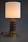 Mid-Century Modern Brown and Gold Plated Ceramic Table Lamp, Image 6