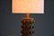 Mid-Century Modern Brown and Gold Plated Ceramic Table Lamp, Image 4