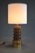 Mid-Century Modern Brown and Gold Plated Ceramic Table Lamp, Image 3