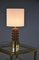 Mid-Century Modern Brown and Gold Plated Ceramic Table Lamp, Image 2