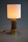 Mid-Century Modern Brown and Gold Plated Ceramic Table Lamp, Image 5