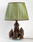 20th Century Primavera Ceramic Lamp with Pleated Silk Shade, Image 3
