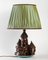 20th Century Primavera Ceramic Lamp with Pleated Silk Shade 6