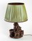 20th Century Primavera Ceramic Lamp with Pleated Silk Shade 2