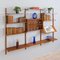 Mid-Century Danish Teak Wall Unit with Magazine Shelf and Glass Cabinet by Poul Cadovius for Cado, 1970s 2