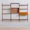 Mid-Century Danish Teak Wall Unit with Magazine Shelf and Glass Cabinet by Poul Cadovius for Cado, 1970s 1
