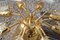 Lampadario rotondo in metallo dorato e cristallo di Stilkronen, anni '70, Immagine 3
