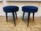 Mid-Century Italian Wood Brass Velvet Stools by Umberto Mascagni, 1960s, Set of 2 2