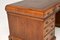 Large Antique Burr Walnut Leather Top Pedestal Desk 14