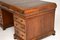 Large Antique Burr Walnut Leather Top Pedestal Desk 15