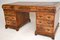Large Antique Burr Walnut Leather Top Pedestal Desk 8
