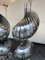 French Metal Spiral Lamps by Henri Mathieu, 1970s, Set of 2 2