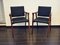 Rosewood Black Leather Luisa Chairs by Franco Albini for Poggi, 1955, Set of 2 1