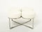 French Brushed Steel and Wool Bouclé Bench Ottoman, 1970s, Image 5