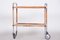 Art Deco Serving Trolley in Walnut and Steel from Thonet, 1930s, Image 3