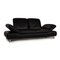 Schwarzes Leder Zwei-Sitzer Sofa 9