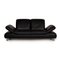 Schwarzes Leder Zwei-Sitzer Sofa 1