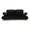 Schwarzes Leder Zwei-Sitzer Sofa 11