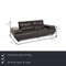 Anthracite Leather Two-Seater Couch by Ewald Schillig 2