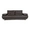 Anthracite Leather Two-Seater Couch by Ewald Schillig 1