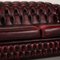 Canapé Chesterfield Tudor en Cuir Rouge Foncé 3