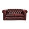 Tudor Chesterfield Ledersofa in Dunkelrot 1