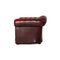 Tudor Dark Red Leather Chesterfield Armchair, Image 9