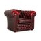 Tudor Dark Red Leather Chesterfield Armchair, Image 1
