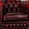 Tudor Dark Red Leather Chesterfield Armchair, Image 3