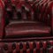 Tudor Dark Red Leather Chesterfield Armchair, Image 3