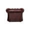 Tudor Dark Red Leather Chesterfield Armchair, Image 9
