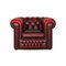 Tudor Dark Red Leather Chesterfield Armchair, Image 7