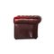 Fauteuil Chesterfield Tudor en Cuir Rouge Foncé 10