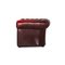 Tudor Dark Red Leather Chesterfield Armchair, Image 10