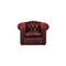 Canapé Tudor Vintage en Cuir Rouge Foncé de Chesterfield, Set de 3 15