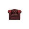Sofá Tudor vintage de cuero rojo oscuro de Chesterfield. Juego de 3, Imagen 15