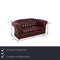 Vintage Dark Red Leather Tudor Sofa from Chesterfield, Set of 3, Image 2