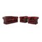 Vintage Dark Red Leather Tudor Sofa from Chesterfield, Set of 3 1