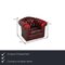 Fauteuil Tudor en Cuir Rouge Foncé de Chesterfield, Set de 2 3