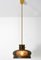 Lámpara colgante vintage de vidrio burbuja y marrón de Carl Fagerlund para Orrefors. Juego de 2, Imagen 10